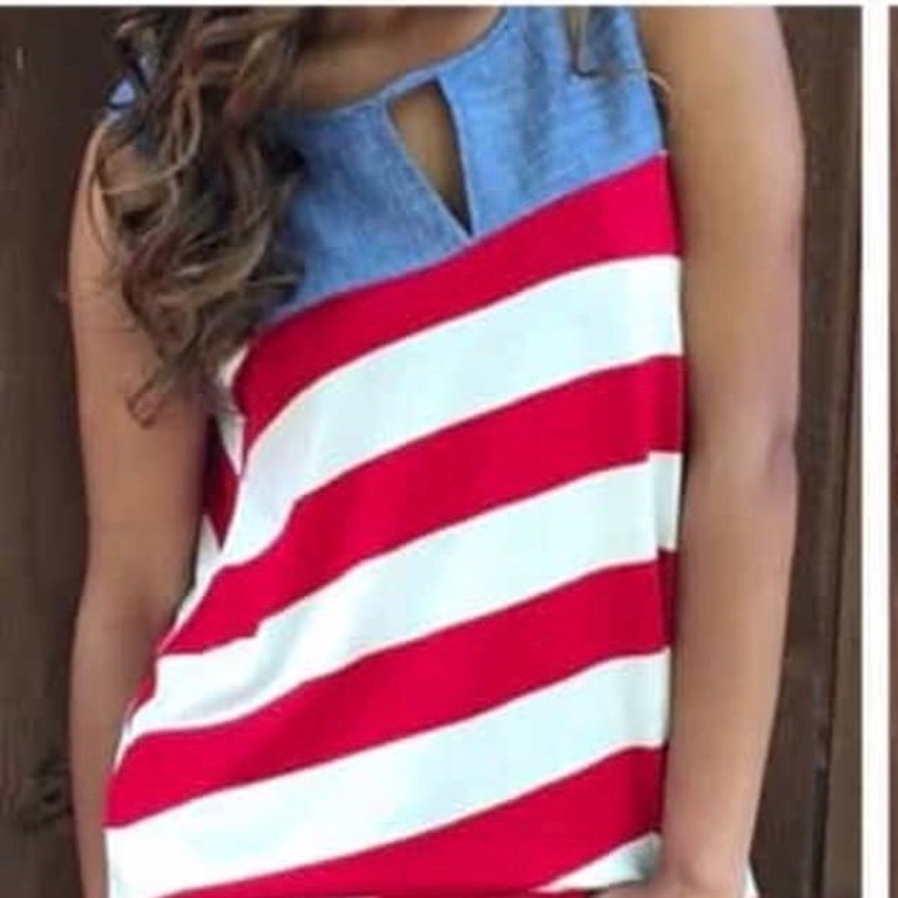 Red and white stripped top